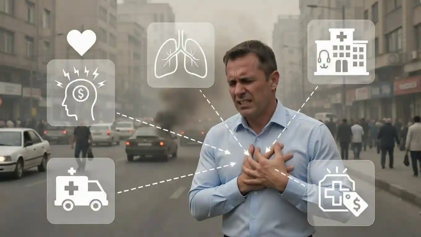 درد قفسه سینه هنگام آلودگی هوا