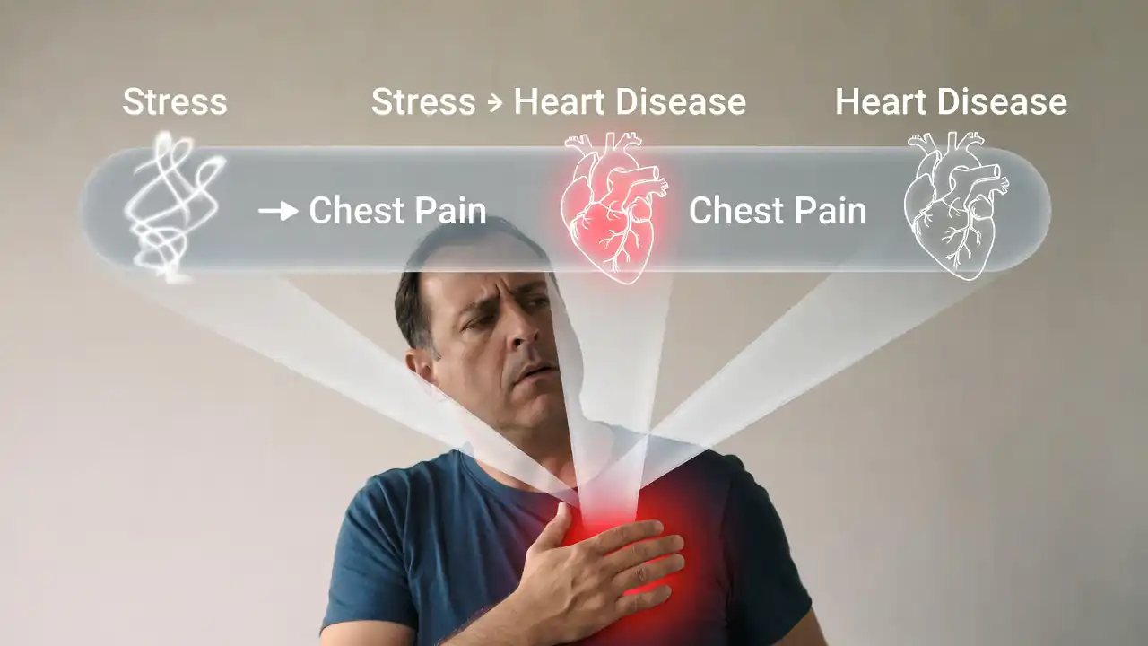 درد قفسه سینه و نظم علی و معلولی بین احساس درد، بیماری قلبی و استرس