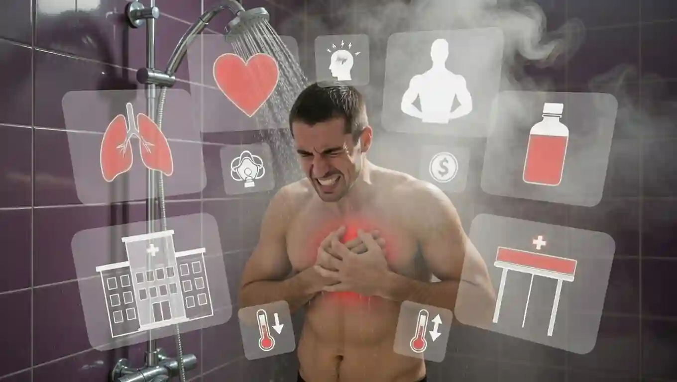 درد قفسه سینه هنگام دوش آب گرم