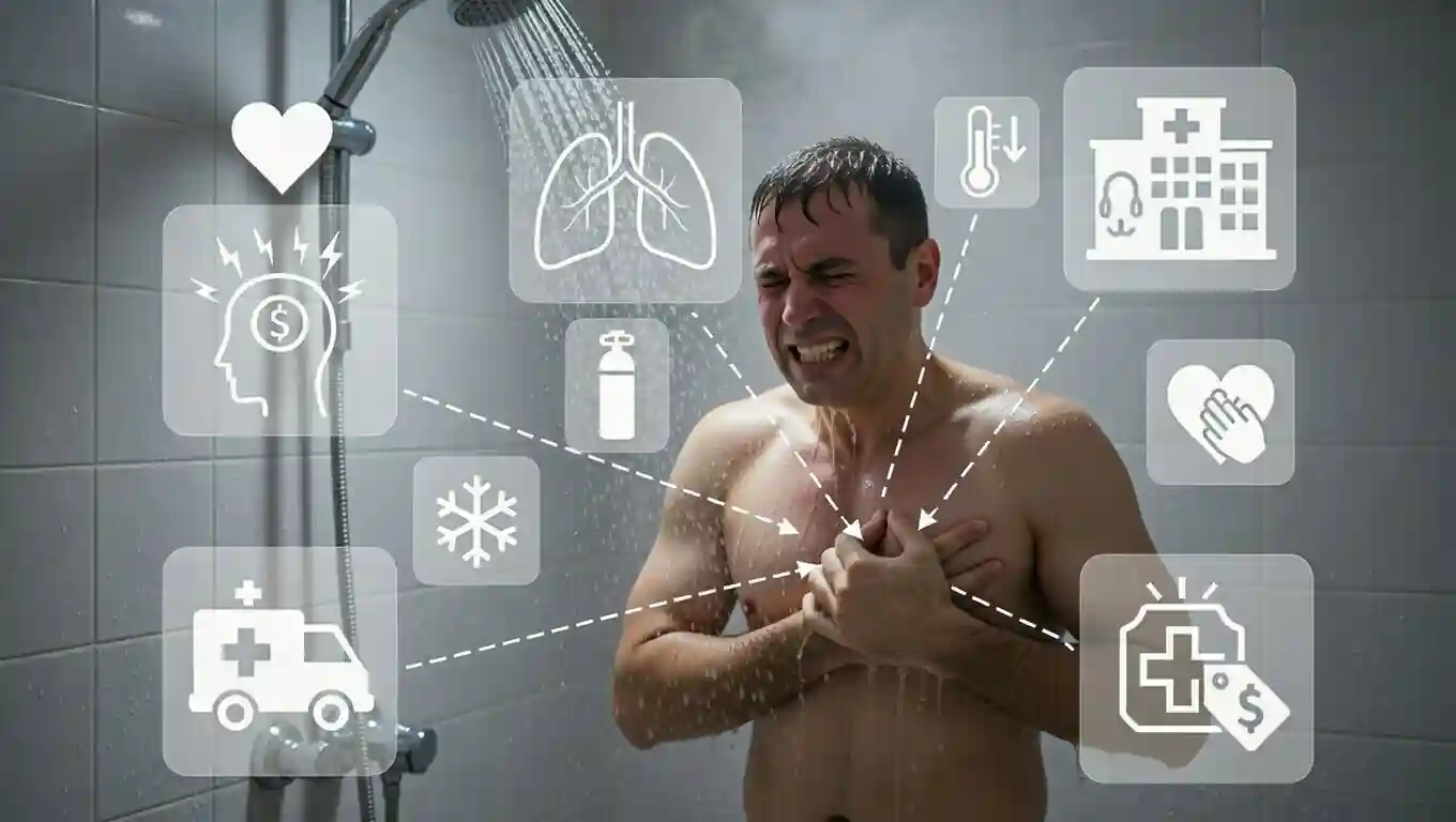 درد قفسه سینه هنگام دوش آب سرد