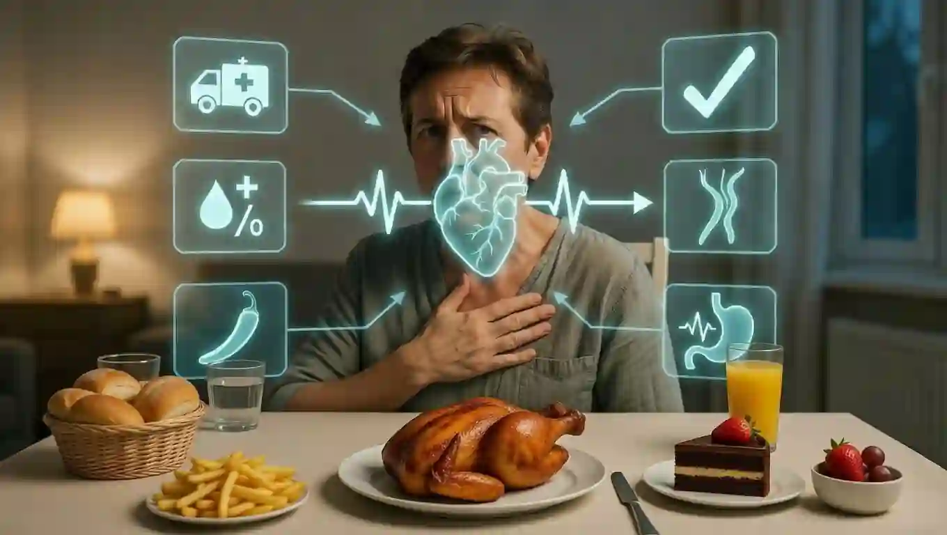 علل تپش قلب و غذا