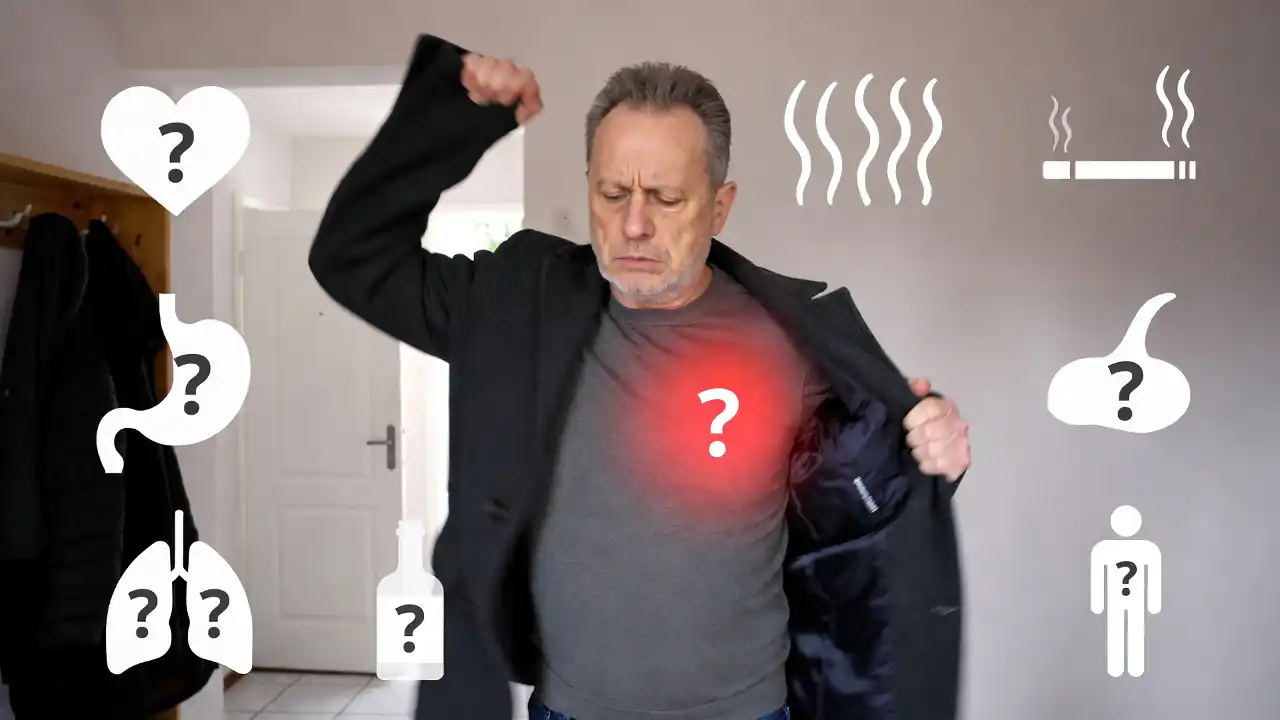 درد قفسه سینه هنگام پوشیدن لباس