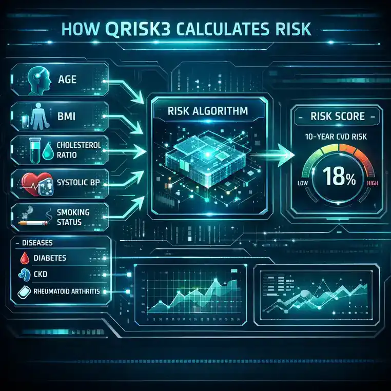 محاسبه آنلاین ریسک بیماری قلبی با QRISK3 | تخمین خطر سکته قلبی و مغزی در ۱۰ سال آینده QRISK3 | این روش احتمال بروز بیماری قلبی را چگونه محاسبه میکند؟