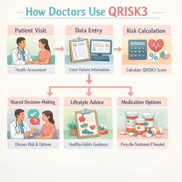 محاسبه آنلاین ریسک بیماری قلبی با QRISK3 | تخمین خطر سکته قلبی و مغزی در ۱۰ سال آینده QRISK3 | نحوه استفاده پزشکان از شاخص های ریسک مبتنی بر آمار