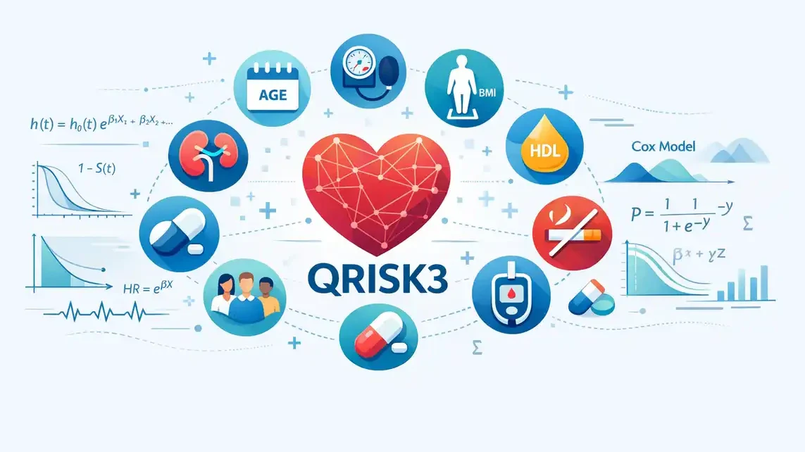 QRISK3 | ورودی های مدل و زیربنای آماری محاسبه ریسک قلبی عروقی